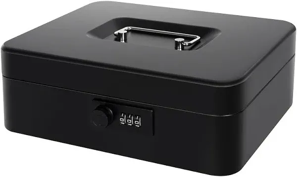 Cash Box with Money Tray and Combination Lock