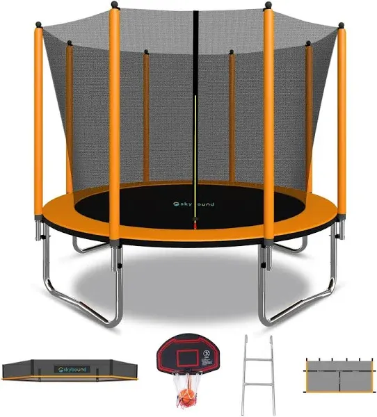 SkyBound 10ft Trampoline with Enclosure Net, Outdoor Trampoline for Kids and Adults