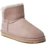 Fireside by Dearfoams Women's Perth Genuine Shearling Foldover Boot - Dusty Pink Size 10