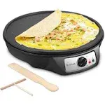 Crepe Maker, Nonstick Pancake Maker Griddle, 12 inches Crepe Pan with Spreade...