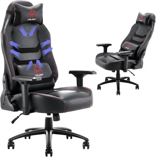 COLAMY Big and Tall Gaming Chair 400lbs-Racing Style Computer Gamer Chair, Ergonomic Leather Executive Office Chair, High Back PC Chair