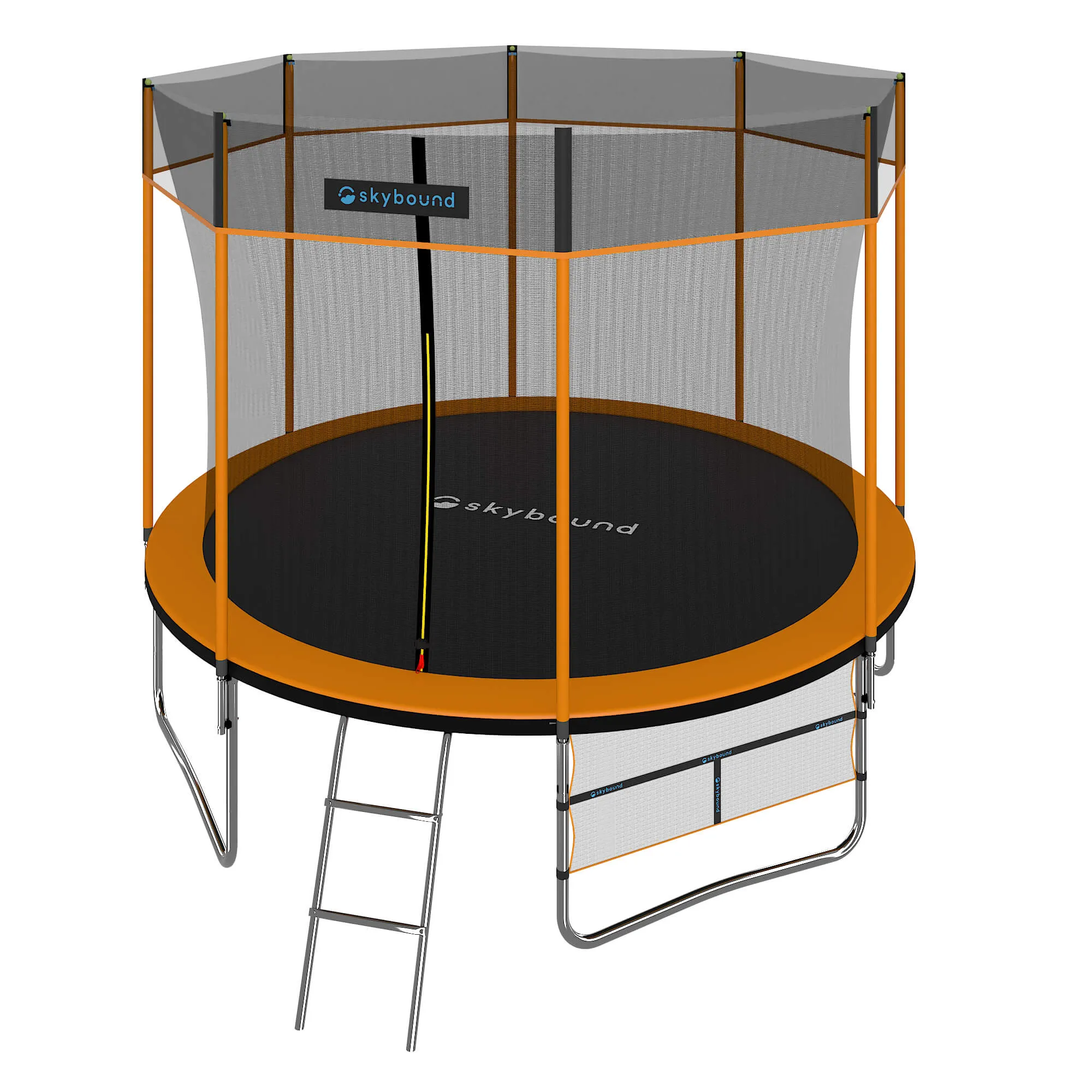 Skybound 15ft Outdoor Recreational Trampoline with Enclosuure Net for Kids and Adults, Orange, Size: 15'