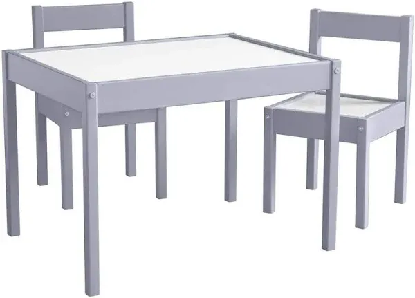 Hunter 3-Piece Kiddy Table &amp; Chair Kids Set, Grey