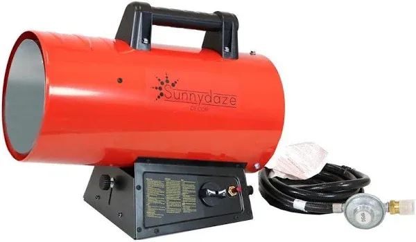 60,000 BTU Steel Forced Air Propane Heater with Auto Shut Off by Sunnydaze