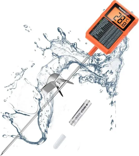 ThermoPro TP510 Waterproof Digital Candy Thermometer with Pot Clip, 20cm Long Probe Instant Read Food Cooking Meat Thermometer for Grilling Smoker BBQ Deep Fry Oil Thermometer