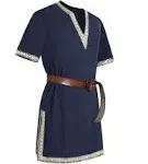 Mens Medieval  Renaissance Viking LARP Halloween Pirate Costume Tunic