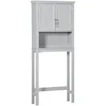 kleankin Over The Toilet Storage Cabinet 28 in. W x 65 in. H x 8 in. D Gray