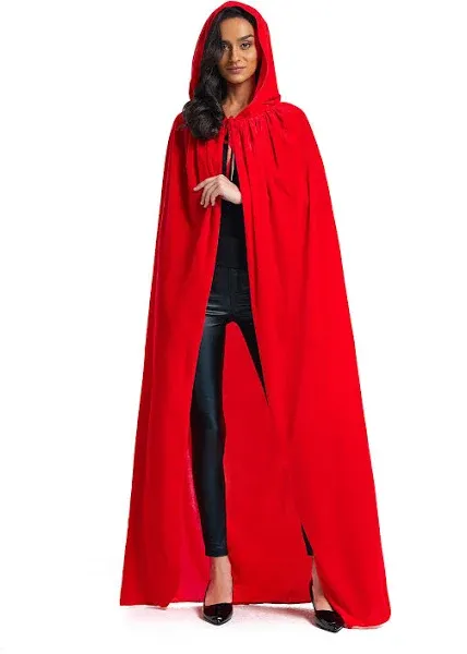 Velvet Cloak, Adult Hooded Cloak Velvet Cape Halloween Witch Costume for Men ...