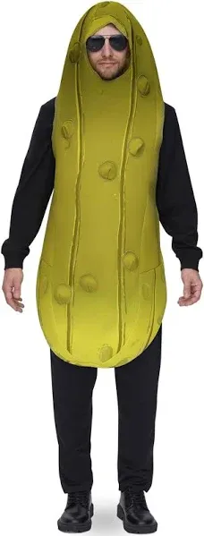 Spooktacular Creations Halloween Pickle Costume Adult, Unisex Food Costume, Funny Costume for Men, Fruit Jumpsuit for Cosplay