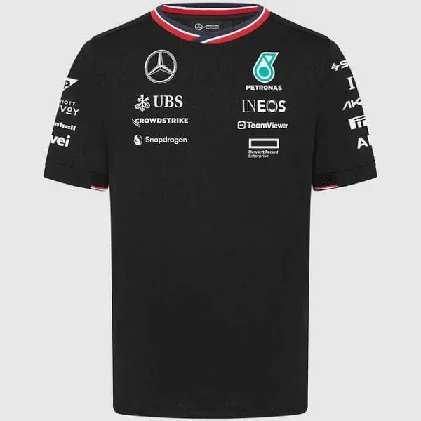 2024 Mercedes AMG Petronas F1 Men&#039;s Team Black T-shirt size XXL