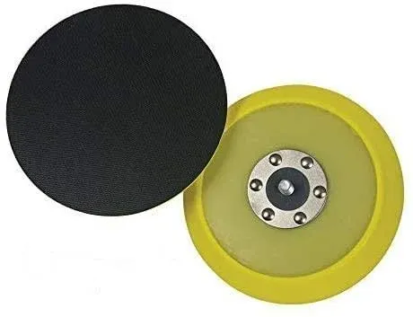 Lake Country Dual-Action 6” Backing Plate - Flexible Polishing Pad Plate w/Smooth Finish - Hook and Loop Pad Fastener - Black & Yellow Polisher Backing Plate with Inner Steel Construction