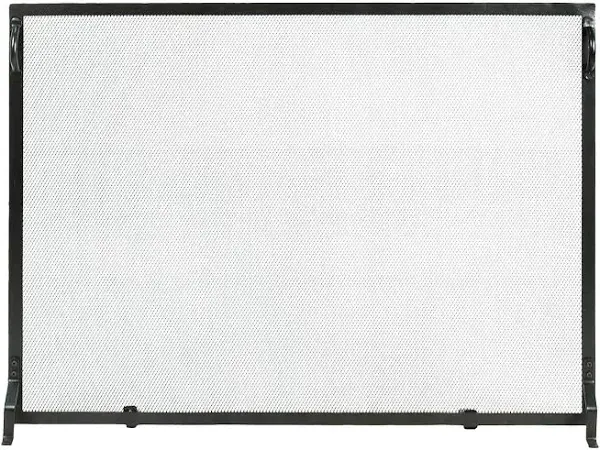 SA-4433 Plain by Design Fireplace Screen, 44 x 33-in , Black