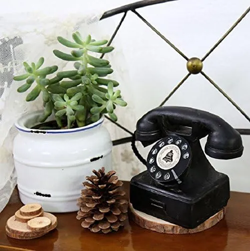 1 Pack Antique Phone Props - L 6-1/2"X W 4" x H 5-1/4" Black Creative Vintage Decorative Phone - Cafe Bar Window Decoration Home Decor - Microphone Unremovable