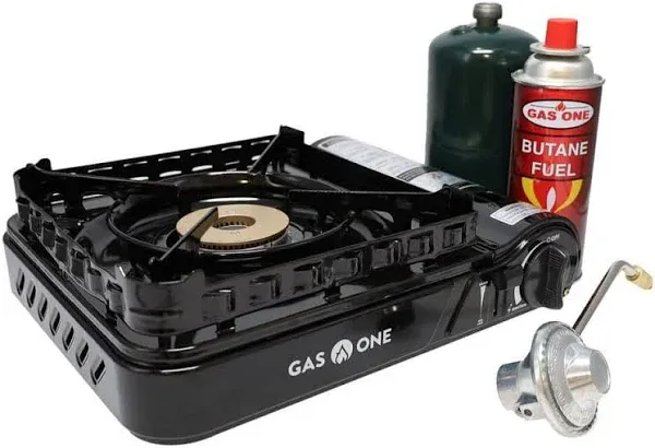 Gas One Dual Fuel Portable Stove 15,000Btu With Brass Burner