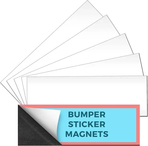 Set of 6 – Bumper Sticker Magnets, Bumper Magnet, Flexible Magnetic Bumper 