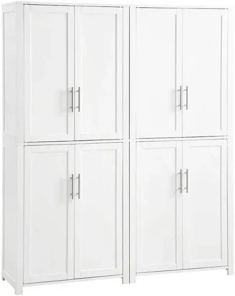 Crosley Savannah 6-shelf Pantry Storage Cabinets (Set of 2) Grey 56 &#034;w x 15 &#034;d x