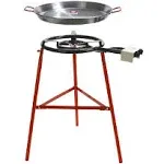 Tabarca Paella Pan Set with Burner 20-Inch Carbon Steel Outdoor Pan and Reinf...