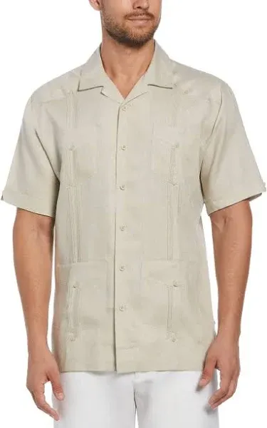 Cubavera Men's 100% Linen Four-Pocket Short Sleeve Button-Down Guayabera Shirt (Size Small-5x)