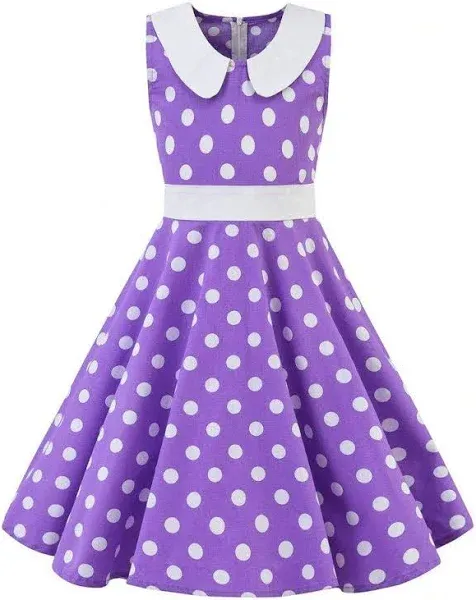 Kids Holly Polka Dot Dress - Purple