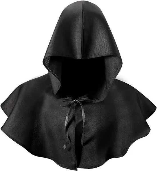 HAXICO Halloween Grim Cowl Cloak Medieval Wicca Pagan Hood Hat Cosplay Costumes Hooded Poncho for Men Women