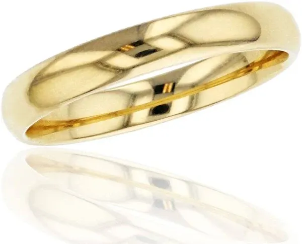 JewelStop 14K Solid Gold 3mm Polished Plain Wedding Band Ring