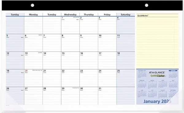 At-A-Glance QuickNotes Monthly Desk Pad Calendar