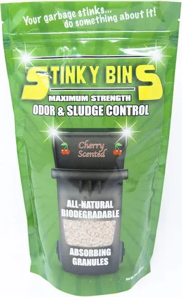 Stinky Bins - Garbage Odor & Sludge Control - Absorbing Granules & Cherry Scented