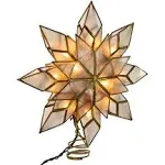 Kurt Adler 10 Light Capiz Clear Star Tree Topper