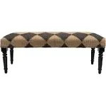 LR Resources Modern Black and White Diamond Indoor Bench