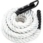 20&#039; Thick 1.5&#034; White Poly DAC Gym Climbing Rope