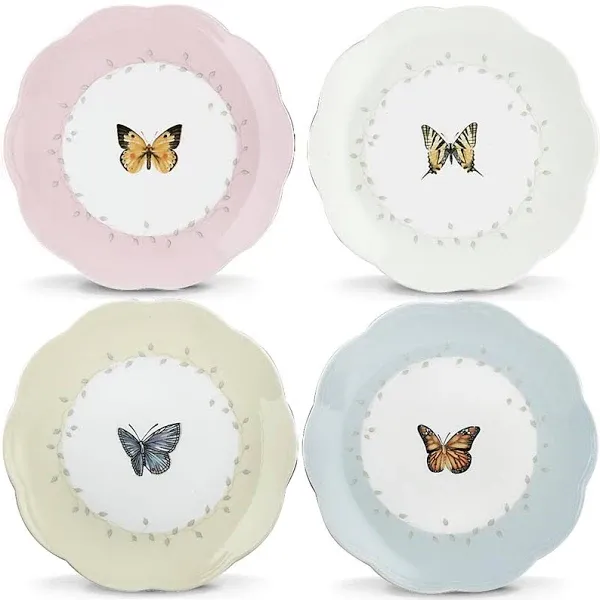 Lenox Butterfly Meadow Dessert Plates (Set of 4) by Le Luyer- NEW! MAKE OFFER!