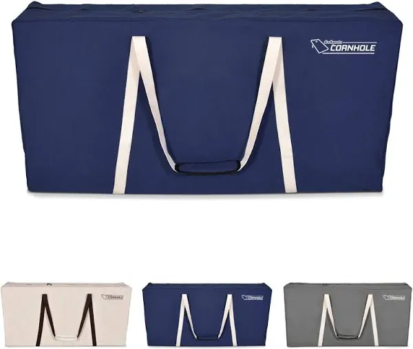 GoSports Canvas Cornhole Carrying Case - PRO Grade 4' x 2' Regulation Size - Choose Between Navy Blue, Gray and Natural Canvas Colors