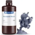 Anycubic 3D Printer Resin, 405nm Sla UV-Curing Resin with High Precision and Quick Curing & Excellent Fluidity for LCD 3D Printing (Grey, 1kg)