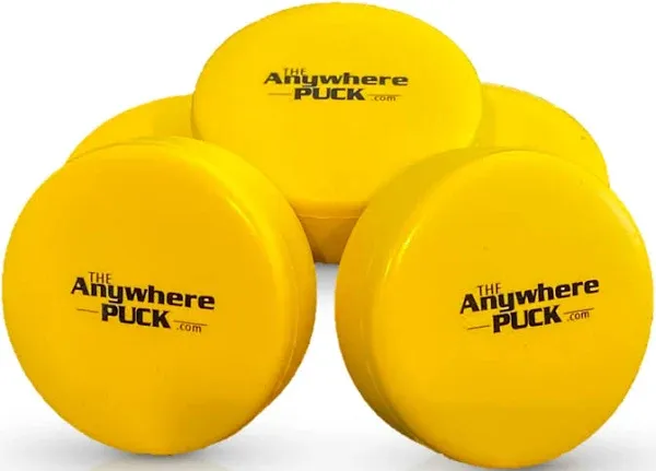 Nature Bound The Anywhere Puck Foam Hockey Training Puck (6 Pack with Drawstring Storage Bag), for Children and Adults, Indoor and Outdoor Use