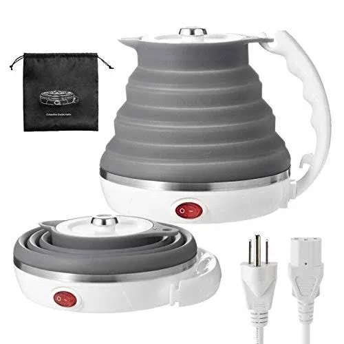 110V Foldable Electric Kettle - 555ML Travel Companion with Quick Boil Feature