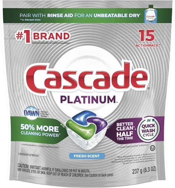 Cascade Dishwasher Detergent Platinum ActionPacs