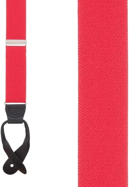 1.5 Inch Wide Button Suspenders - Solid Colors