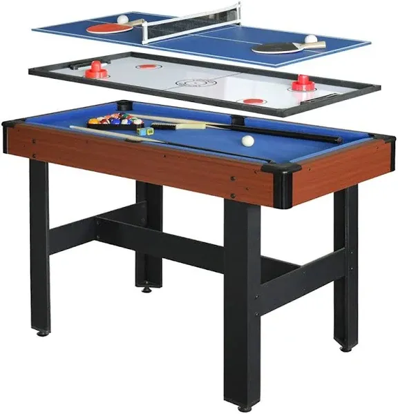 Hathaway Triad 3-In-1 Multi-Game Table 48&#034;Lx31&#034;H W/ Leg Levelers For Adjusting