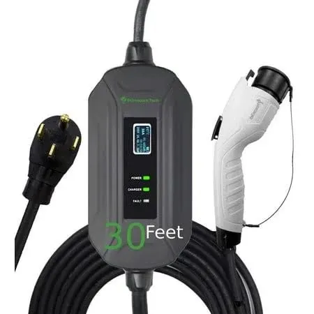 Primecom.Tech 16 Amp Level 2 Electric Vehicle (EV) Charger 3X to 4X faster 220 Volt 30', 40', 50' Feet Lengths