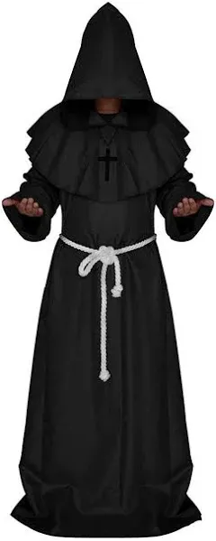 Medieval Monk Robe Priest Robe Halloween Cosplay Costume Cloak