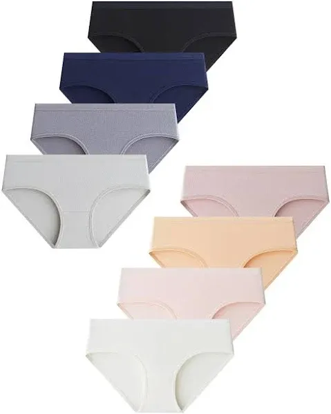 Domee Teen Girls Cotton Underwear Panties Briefs Pack of 8 Underpants