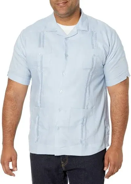 Cubavera Men's Short Sleeve 100% Linen Guayabera