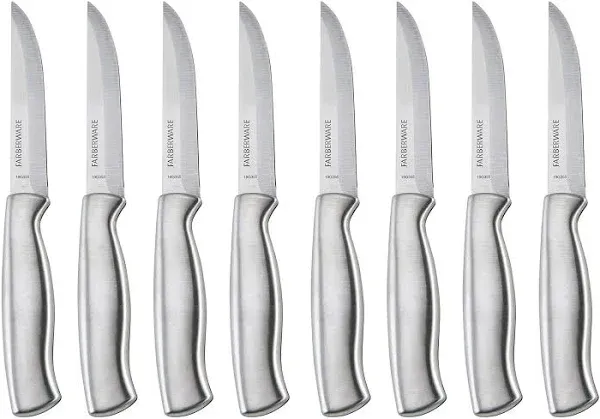 Farberware Stainless Steel Steak Knife Set, 8-Piece, Stainless Steel