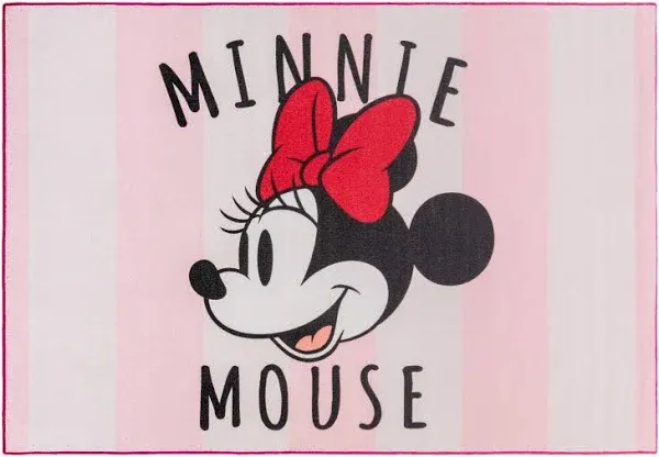 Disney Minnie Mouse Striped HD Digitally Printed Rug