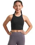 CRZ Yoga Girls Butterluxe Double Lined Tank Tops High Neck Racerback Cropped Tanks Basic Sleeveless Dance Top