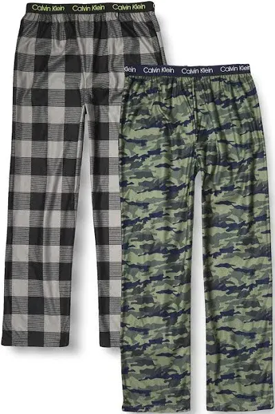 Calvin Klein Boys' Sleepwear Super Soft Brushed Micro Pajama Pants (2 Pack)