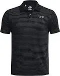 Under Armour Boys' UA Performance Stripe Polo, Black