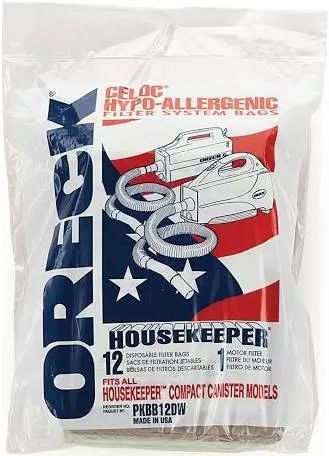 Brand New 12 Pack Oreck XL Buster B Canister Vac Bags PKBB12DW Housekeeper Bag 