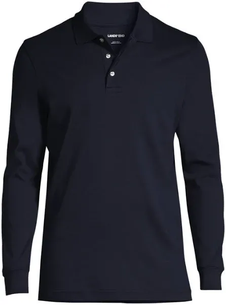 Lands' End Men's Long Sleeve Interlock Polo Shirt