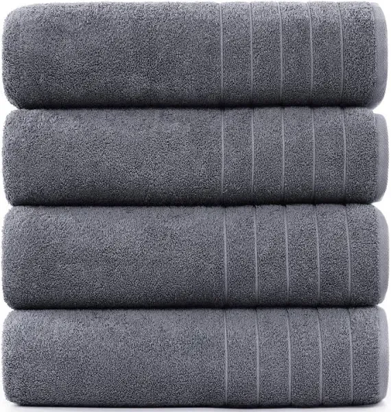 Casa Platino Bath Towels, 8 Piece Towel Set, 2 Large White Bath Towels(30"x 60"), 2 Hand Towels & 4 Washcloths, 100% Ring Spun Cotton Towels for Bathroom, Lightweight White Towels, Absorbent Towel